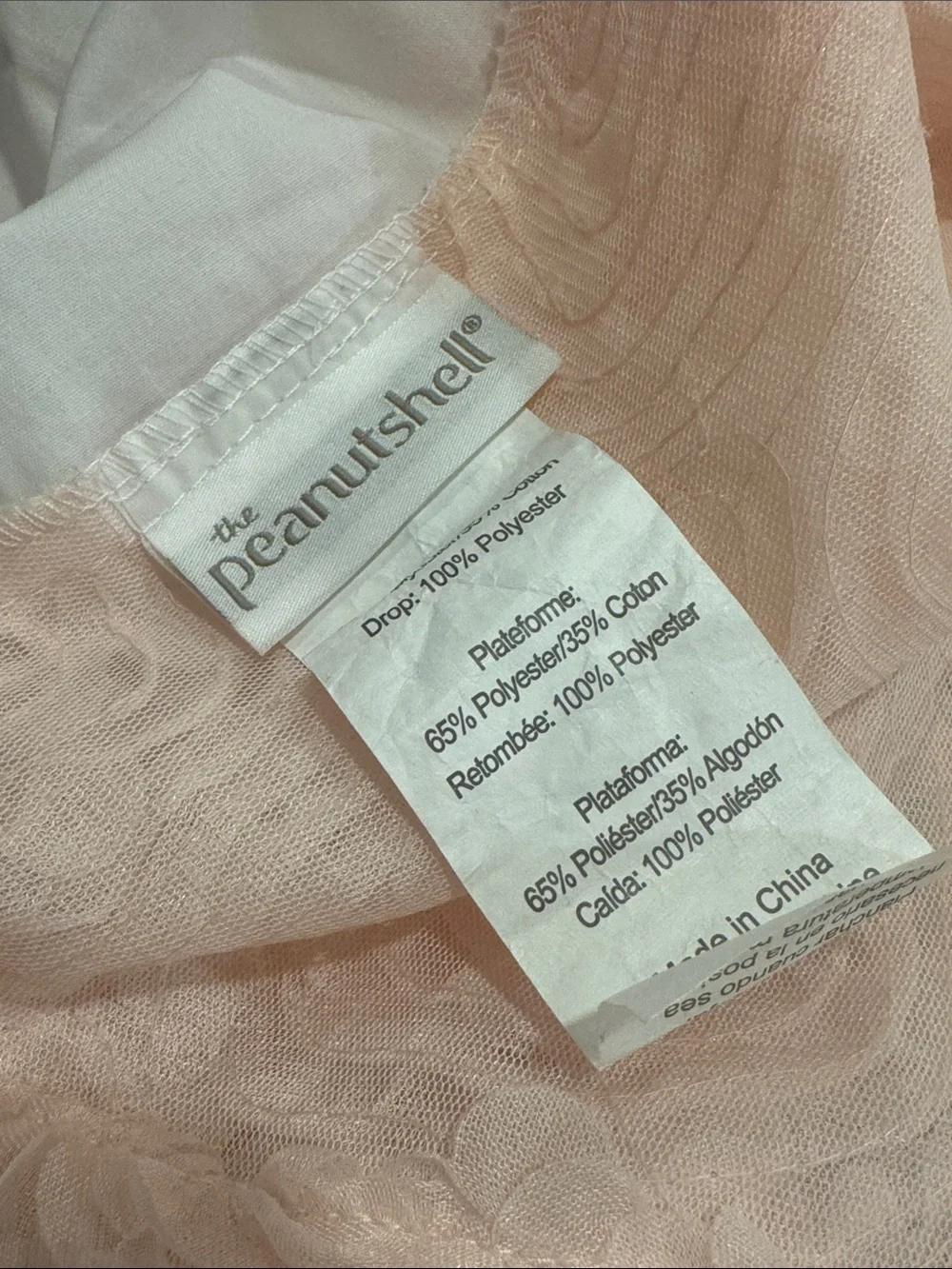 The Peanutshell Arianna Pink Crib DUST RUFFLE  / Pink